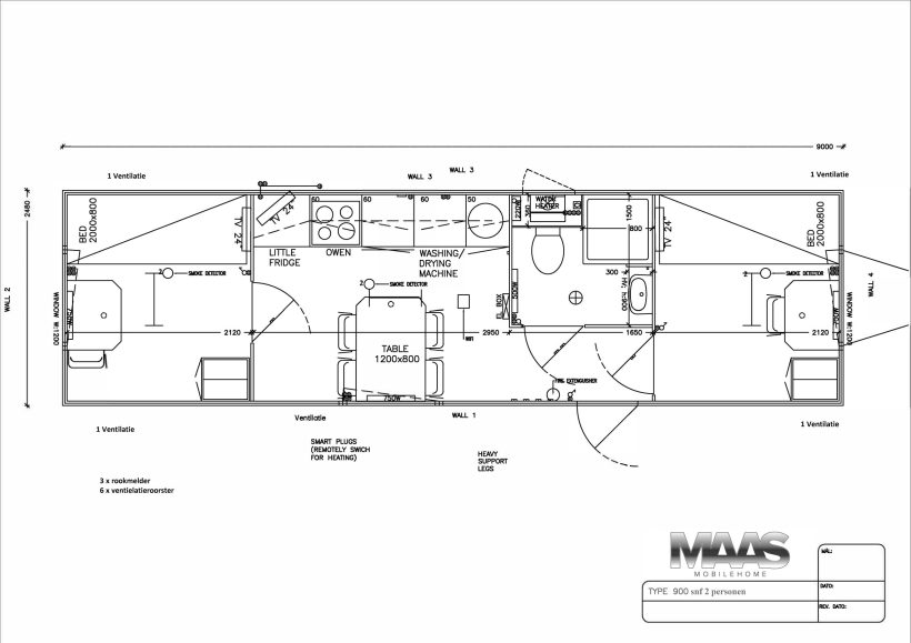 Mobiele woonunit 9 meter met 2 of 4 slaapkamers van het merk easywagon