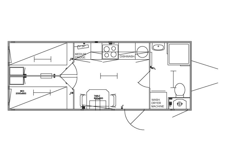 Mobiele woonunit 6.6 meter met slaapkamers van het merk easywagon