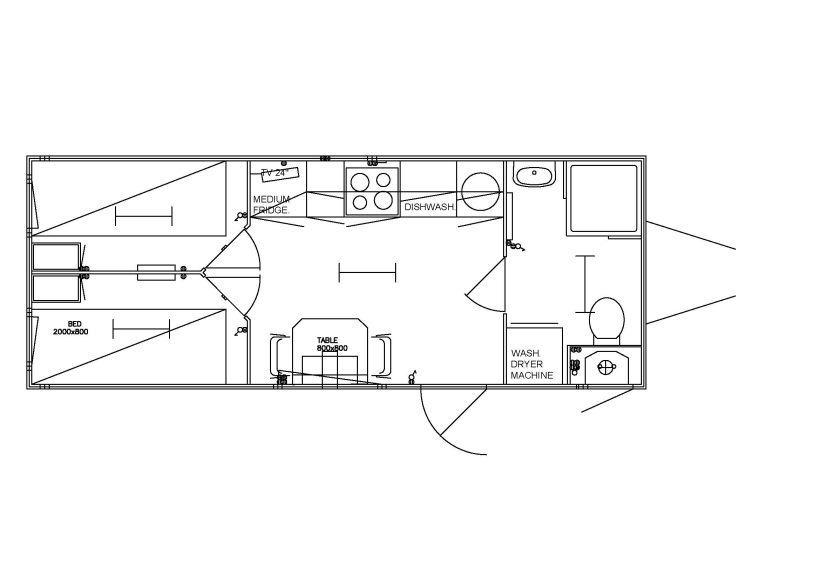 Mobiele woonunit 6.6 meter met slaapkamers van het merk easywagon