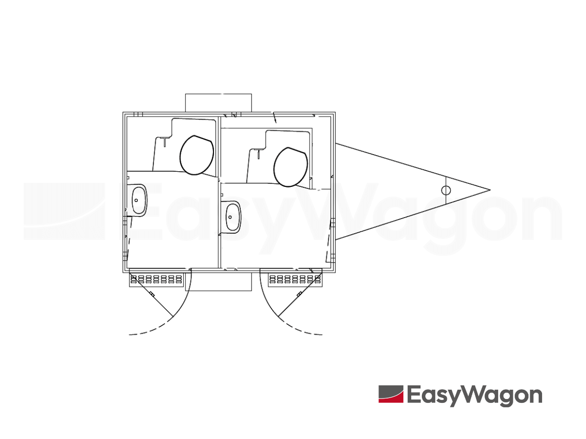 TYPE 240: Toiletwagen - 2 toiletten - tank1