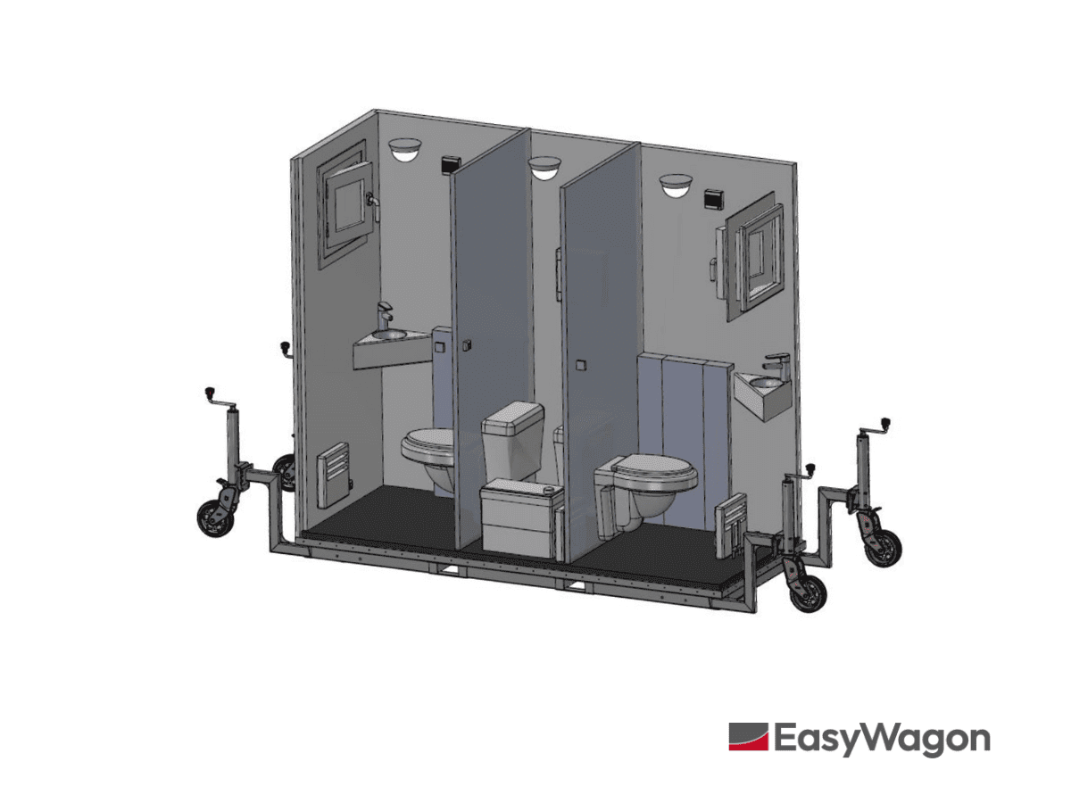 TYPE 260: Toiletwagen - 2 toiletten - vermaalpomp1