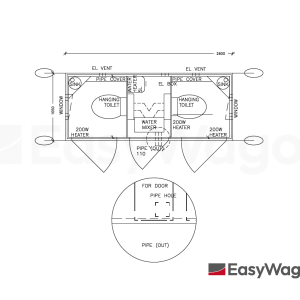 TYPE 260: Toiletwagen - 2 toiletten - vermaalpomp
