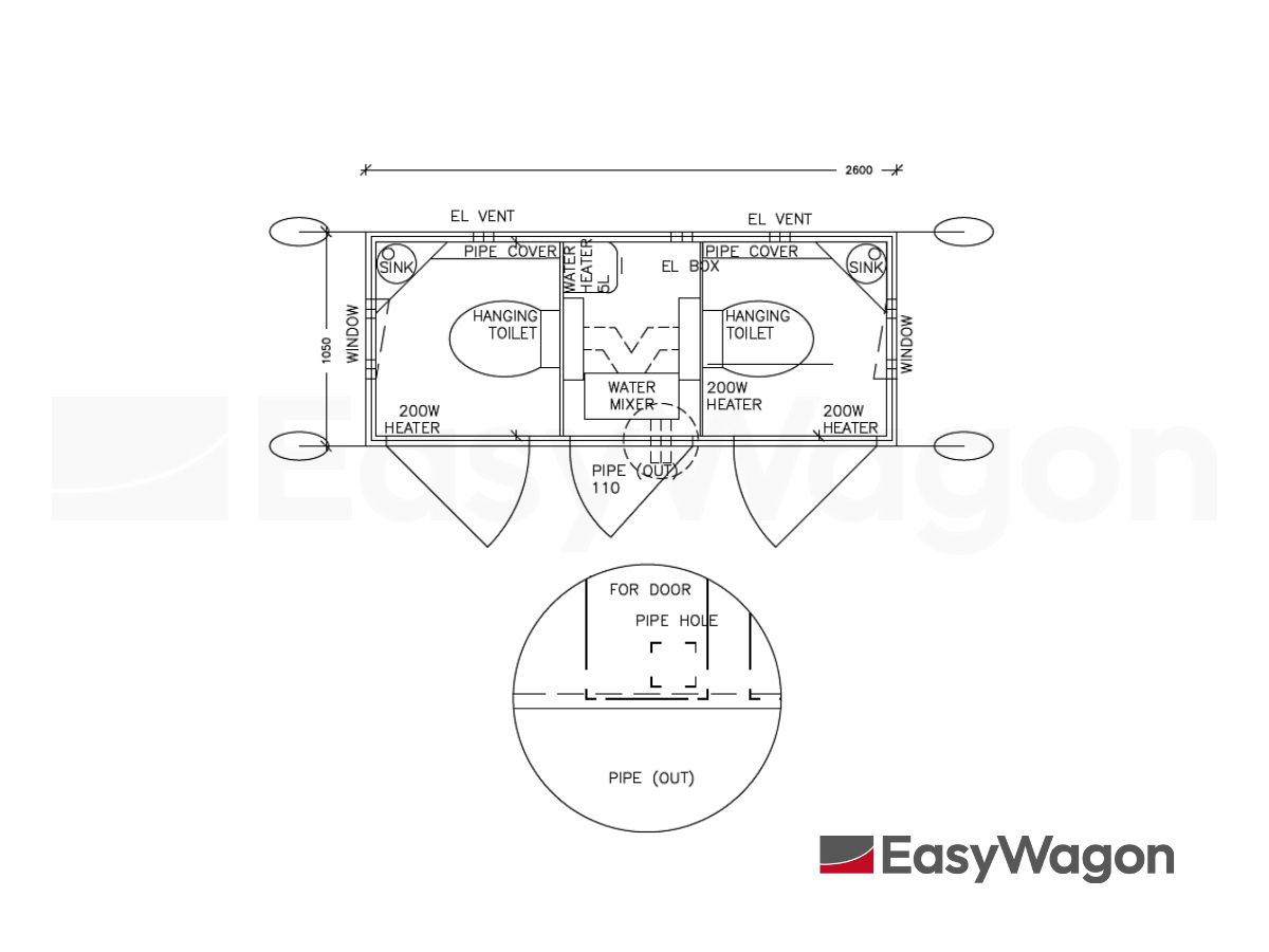 TYPE 260: Toiletwagen - 2 toiletten - vermaalpomp8