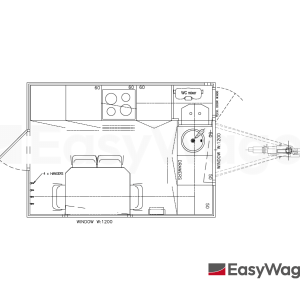 TYPE 320: Schaftwagen met keuken - 4 tot 6 personen - diverse stopcontacten
