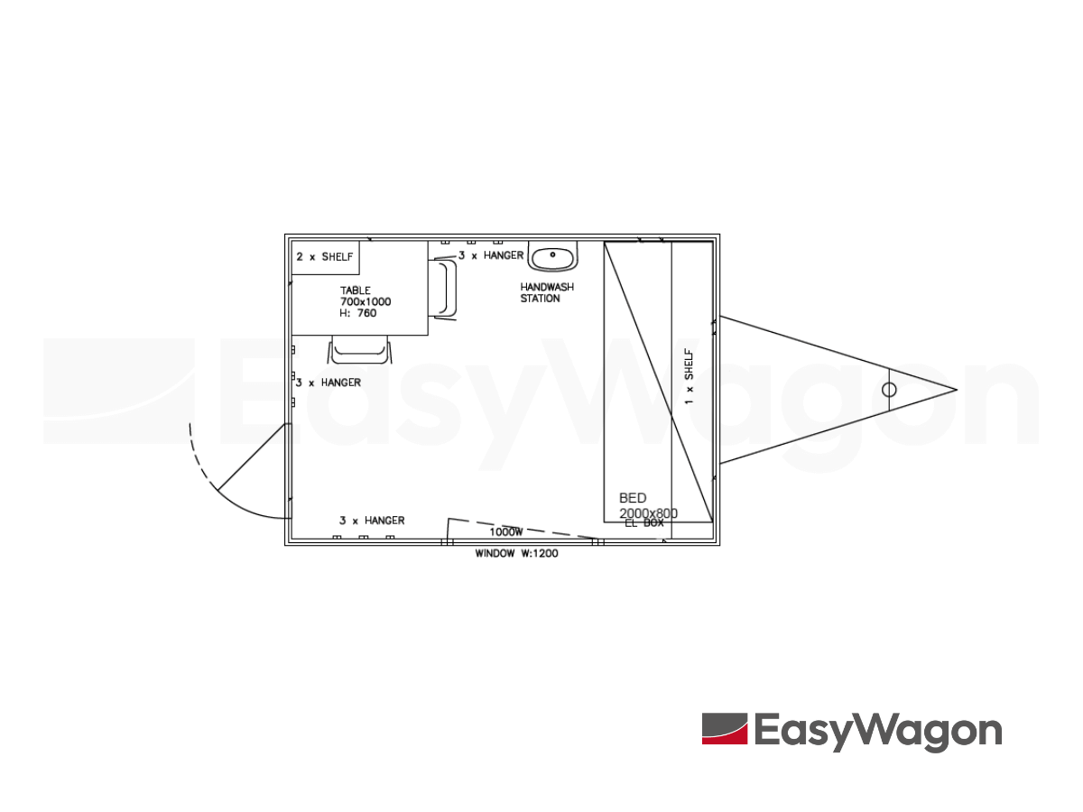 TYPE 320: Slaapwagen - 1 persoon - complete keuken - 1 douche - 1 toilet1
