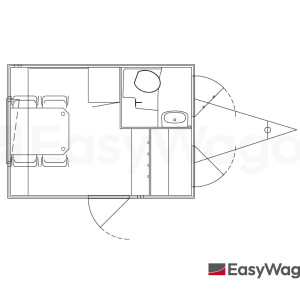 TYPE 335: Schaftwagen/kantoor - 4 personen - tank toilet - gereedschapskamer