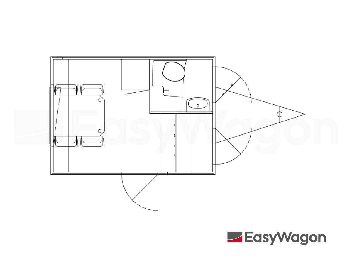 TYPE 335: Schaftwagen:kantoor - 4 personen - tank toilet - gereedschapskamer1