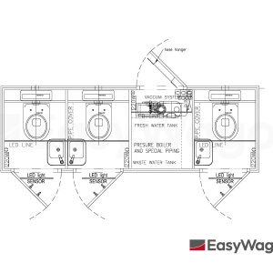 TYPE 360: Toiletwagen - 3 toiletten - vacuüm
