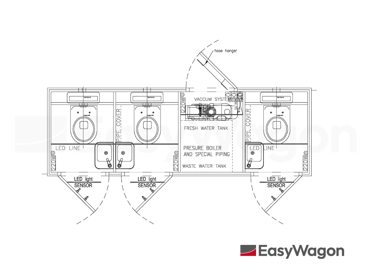 TYPE 360: Toiletwagen - 3 toiletten - vacuüm2