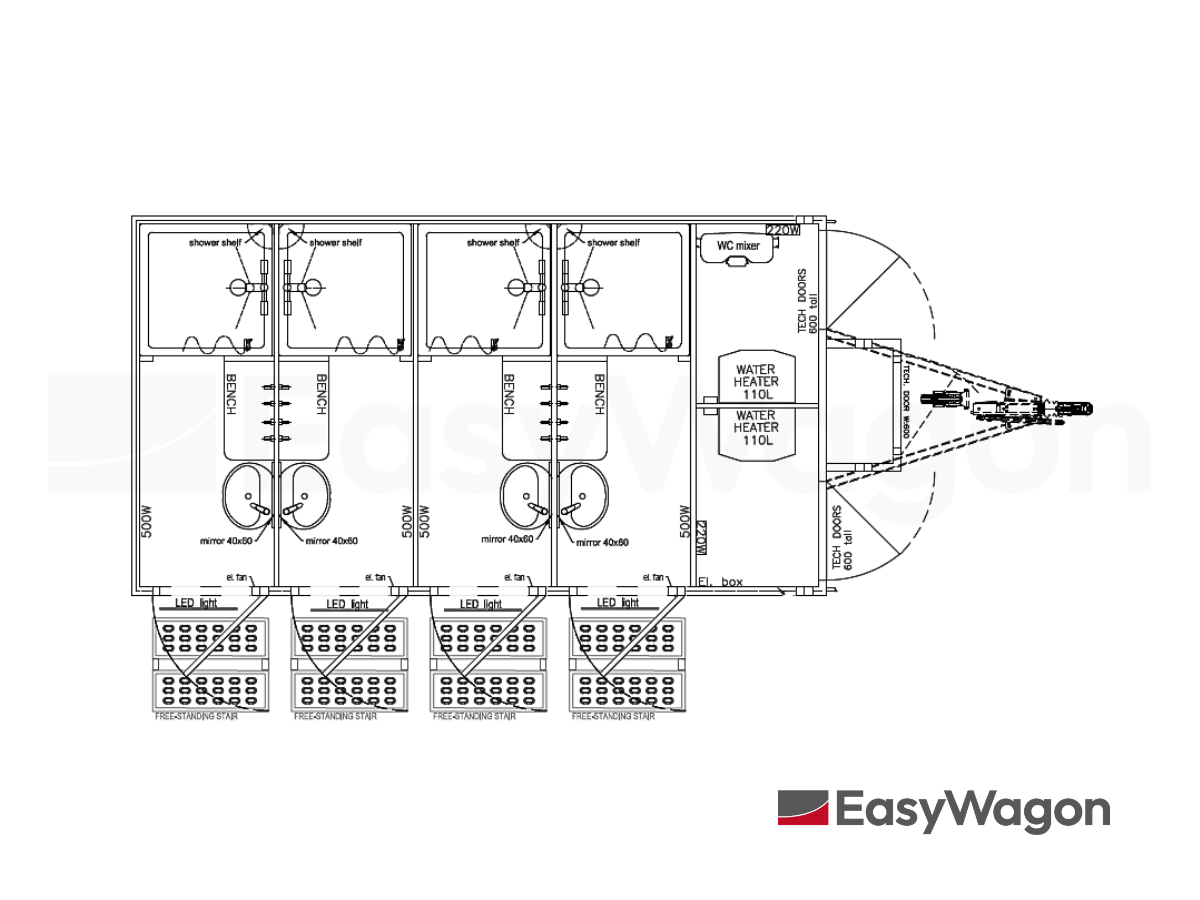 TYPE 420: Douchewagen - 4 badkamers met douches2