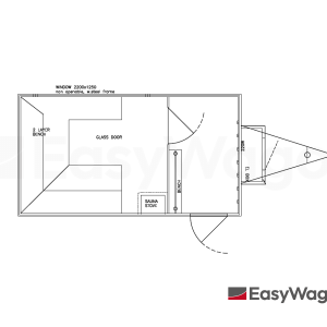 TYPE 420: saunawagen - 2 kamers - saunakachel