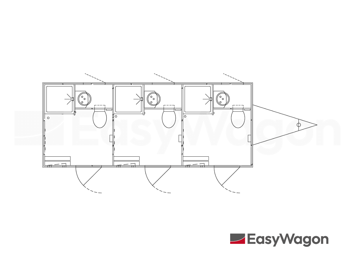TYPE 518: Toilet - Douchewagen - 3 douches - vermaalpomp -110 riolering3