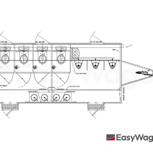 TYPE 520: Toiletwagen - 3-1-3 toiletten - 3 urinoirs - 110 riolering