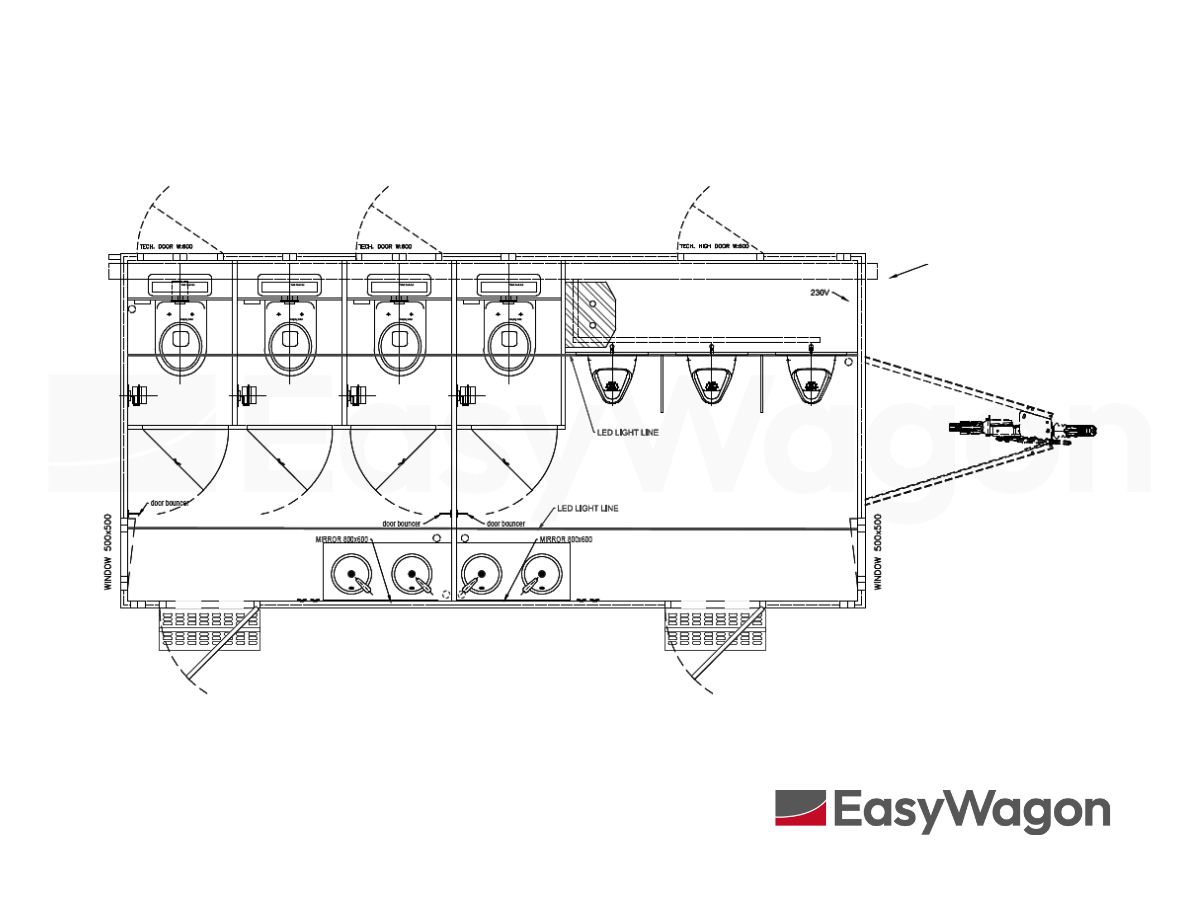 TYPE 520: Toiletwagen - 3-1-3 toiletten - 3 urinoirs - 110 riolering5