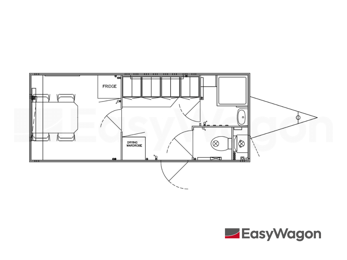 TYPE 524: Crewtrailer - 4 personen - kleedkamer11