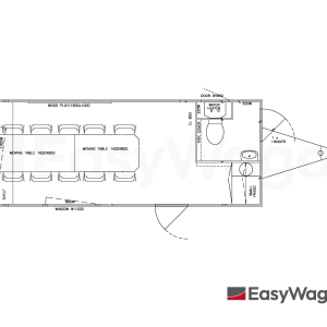 TYPE 537: Schaftwagen/kantoor - 10 personen - 1 toilet - vermaalpomp