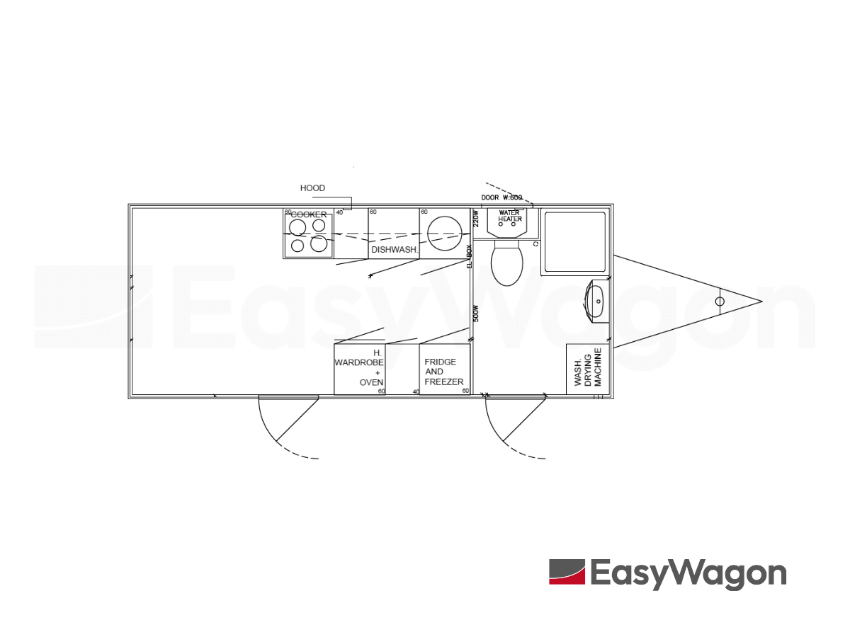 TYPE 570: Schaftwagen:kantoor - 4 personen - complete keuken - 1 douche - 1 toilet13