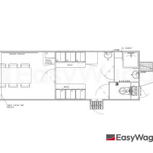 TYPE 727: Crewtrailer - 6 personen - kleedkamer - 1 douche - 1 toilet - maalpomp