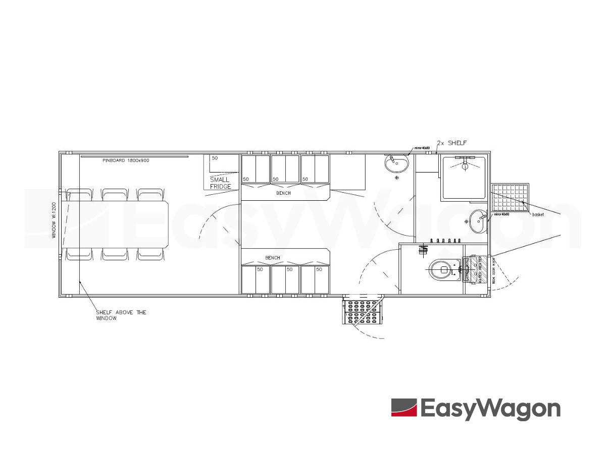 TYPE 727: Crewtrailer - 6 personen - kleedkamer - 1 douche - 1 toillet - maalpomp8