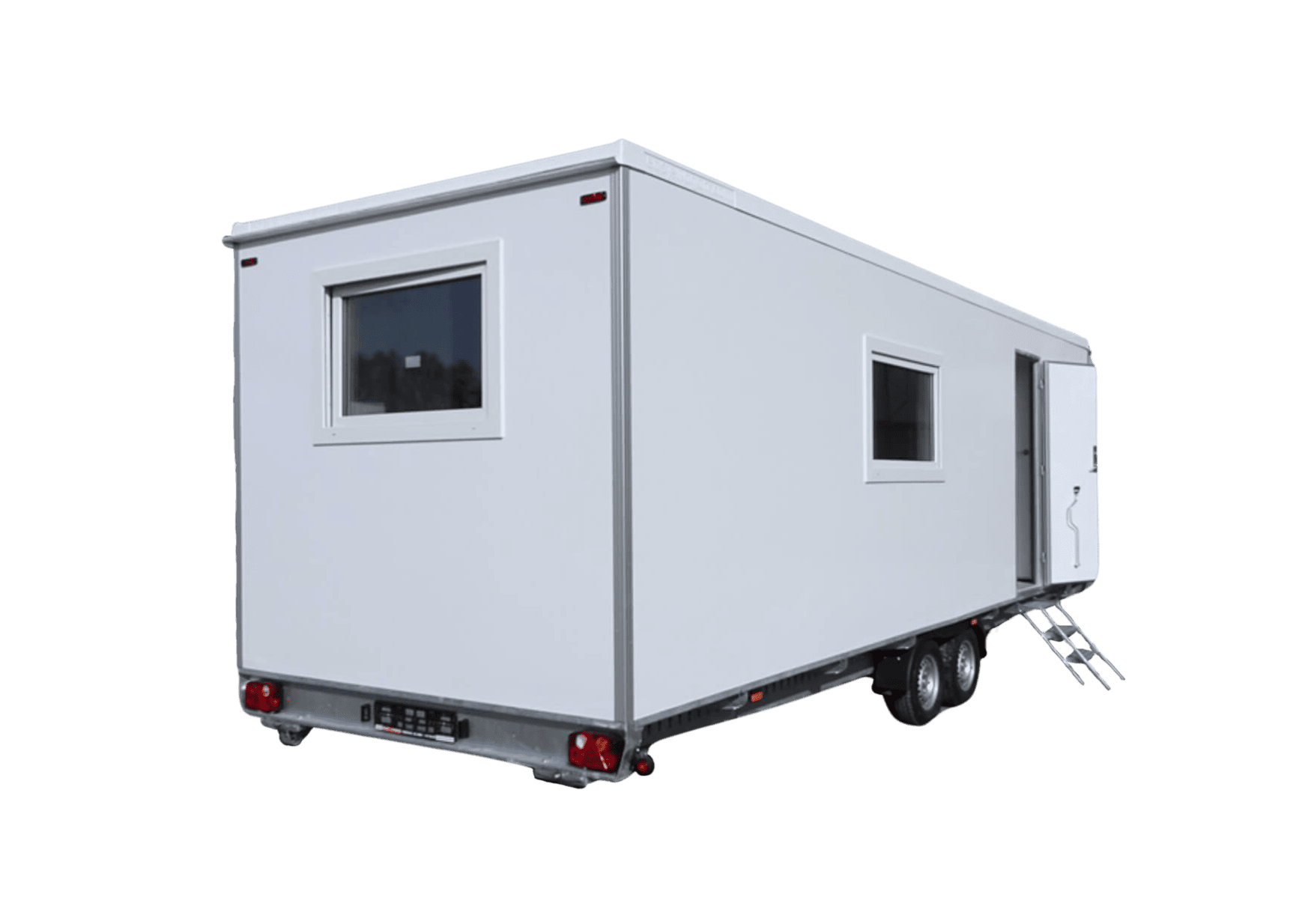 TYPE 733: Slaapwagen - bed 2 tot 4 personen - 2 slaapkamers met schuifdeur - keuken - 1 douche - 1 toilet8