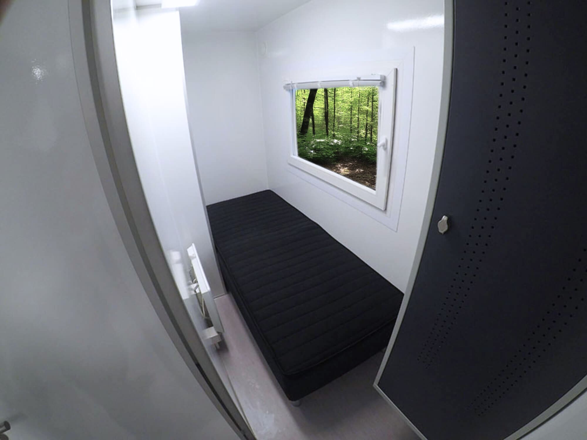 TYPE 733: Slaapwagen - bed 3 personen - 2 slaapkamers met schuifdeur - keuken - 1 douche - 1 toilet6