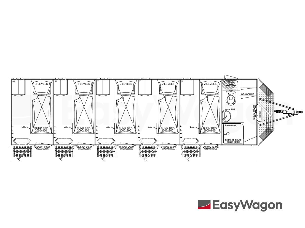 TYPE 900: Slaapwagen - 6 slaapcabines - douche - toilet9