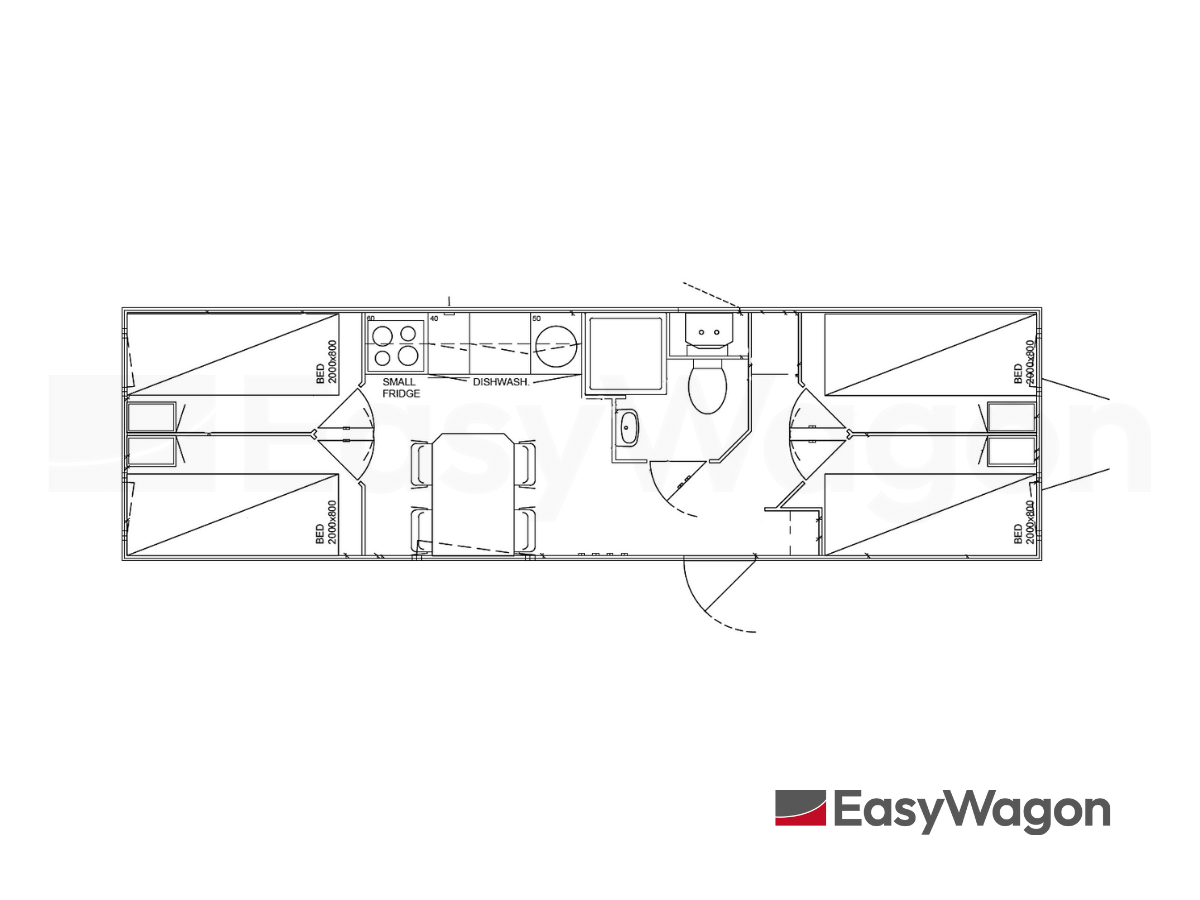 TYPE 933 XL4: Slaapwagen - 4 personen - keuken - douche - toilet14